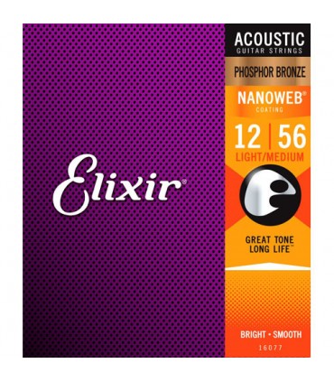 Juego Cuerdas Acústica Elixir Phosphor Nanoweb 12-56