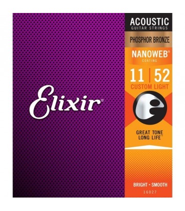 Juego de cuerdas Guitarra Acústica Elixir Nanoweb 11-52