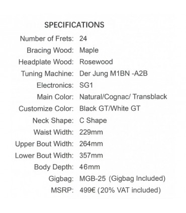 Guitarra Clásica Cutaway Martínez Hispania White GT
